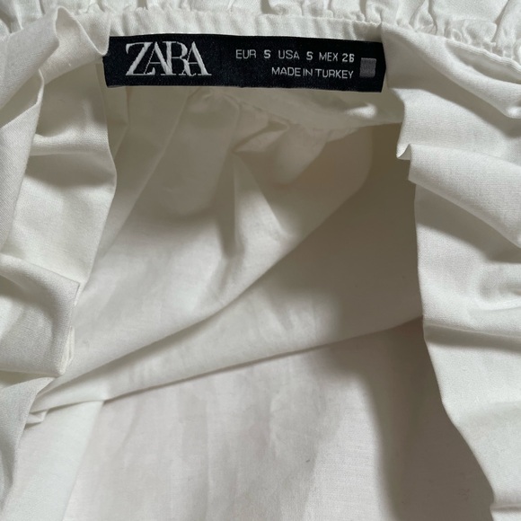 Zara White Ruffled Top - Picture 2 of 4